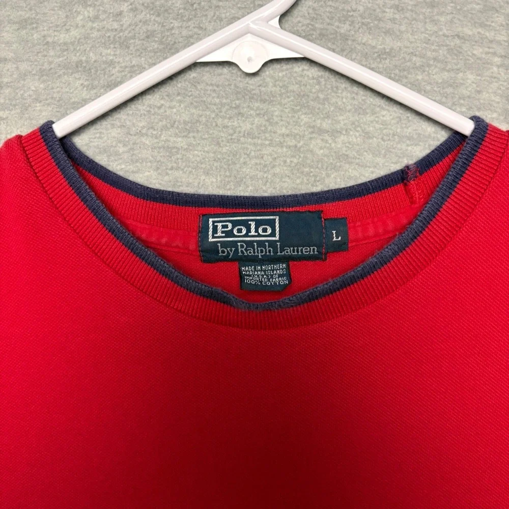 Vintage 90's Polo Ralph Lauren Single Stitch Textured Tee Men's L